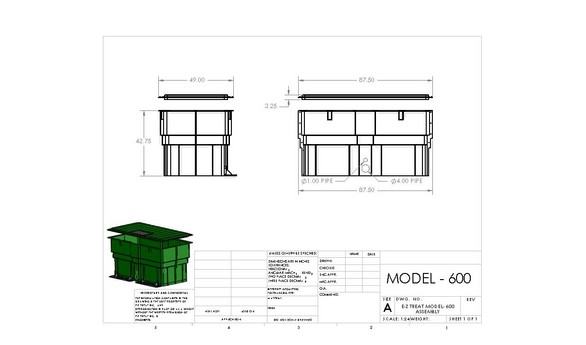 E-Z Treat Model 600 Engineering Drawing